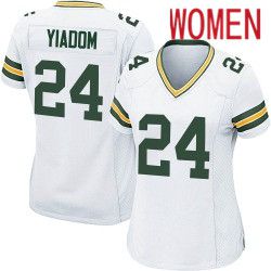 Women Green Bay Packers #24 Isaac Yiadom Nike White Game NFL Jersey->women nfl jersey->Women Jersey